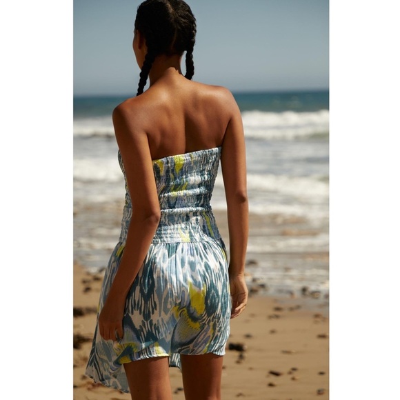 Anthropologie Reversible Smocked Mini Dress Pink Purple New Medium Petite ANTHRO - Picture 4 of 4